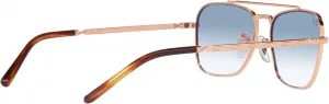 Солнцезащитные очки Ray-Ban Unisex RB3636 New Caravan Square, Rose Gold/Clear Gradient Blue