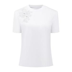 Женская базовая футболка с коротким рукавом и круглым вырезом Inspire Chic, White