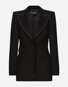 Смокинговый пиджак turlington из саржи на одной пуговице Dolce & Gabbana, черный