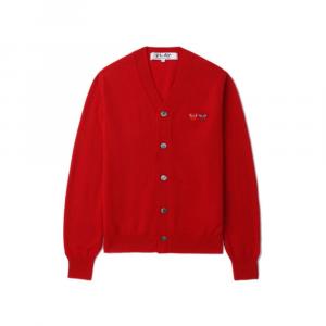 CDG Play Вязаный кардиган Unisex с V-образным вырезом, красный