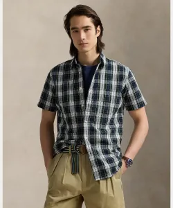 Классическая клетчатая рубашка из жатой ткани Polo Ralph Lauren, цвет 999 Multicolor