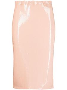 Nº21 юбка миди с пайетками, нейтральный цвет