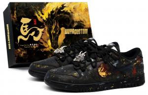 Nike Dunk CNY Horse Year, Crow Made, Golden Shackle Nirvana, Special Box, Graffiti, Distressed, Trending, Gothic Style