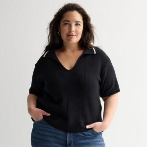 Свободный воротник с коротким рукавом Sonoma Goods For Life, цвет black white