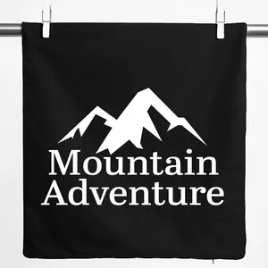 Наволочка Huuraa Горное приключение, подарок для гор, 40x40 см, черная, хлопок, подарок для горных приключений Hellweg Druckerei