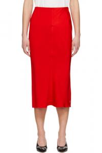 Красная прямая юбка миди AMI Paris