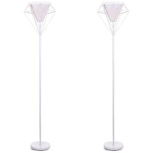 Настольная лампа KONSIMOВ ACOS 2-er Set, белый - металл - текстиль - 37 x 175 x 37 см