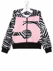 Худи с зебровым принтом Dsquared2 Kids, черный
