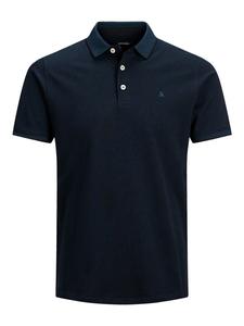 Поло Jack & Jones Polo Shirt JJEPAULOS Sommer Hemd Kragen Pique Cotton, темно-синий
