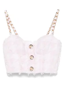 Твидовый топ-бралетт BALMAIN, розовый