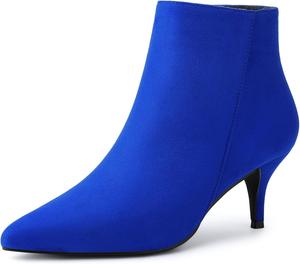 Женские ботильоны Allegra K с острым носком, на шпильке с молнией и невысоком каблуке, Royal Blue