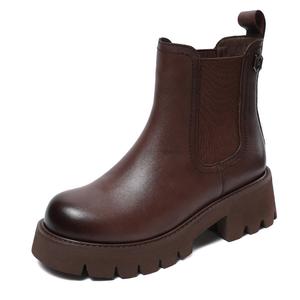 Devanro Женские короткие челси высотой 5,5 см в темно-коричневом цвете, цвет Dark Brown