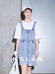 Комбинезон MSlan с декоративным поясом, синий