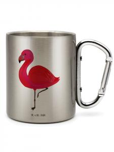 Термокружка Flamingo Classic без надписи, серебристая Mr. & Mrs. Panda