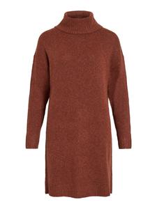 VILA Вязаное платье 'HANNA' в крапчатом коричневом