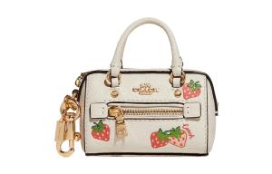 COACH Изящный аксессуар из галечной кожи миниатюрная женская сумка белого цвета