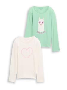 Рубашка TOM TAILOR, Light Green/Wool White