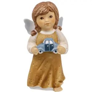 Фигурка ангела Goebel "Ангел-хранитель - Счастливого пути", рождественское украшение, высота ок. 8,5 см", коллекционная фигурка, рождественская фигурка, декоративная фигурка из бисквитного фарфора, цвет bunt