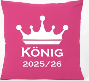 Подушка для дивана Huuraa King 2025/26 Shooting King Gift 40x40 см с хлопковым наполнителем цвета фуксии King 2025/26 Sovenir Hellweg Druckerei
