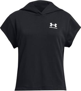 Худи Under Armour Rival Terry Short Sleeve Hoodie, черный/белый