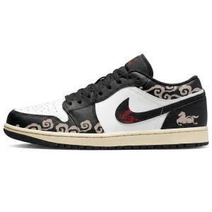 Air 1 Low CNY Horse Year, Three Times Laboratory, Cloud Horse Stunning Abrasion Resistant Low top Jordan, черный