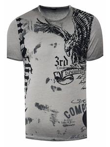 Выцветшая футболка с принтом Американский орел антрацитового цвета Rusty Neal