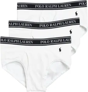 POLO RALPH LAUREN мужские трусы-боксеры Classic Fit Stretch в наборе, White/Navy - 3 Pack