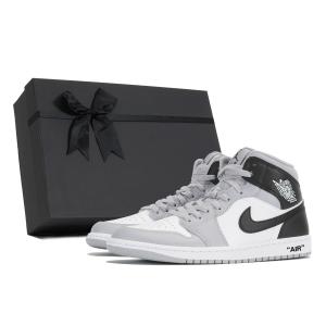 Jordan Износостойкие баскетбольные кроссовки мид-топ Air 1 мужские серо-черные