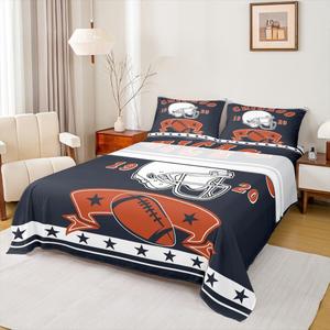 Erosebridal Комплект постельного белья King с футбольным принтом и медведями для детей, Chicago