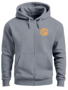 Neverless Толстовка с капюшоном на молнии 'Landschaft Badge' в сером цвете