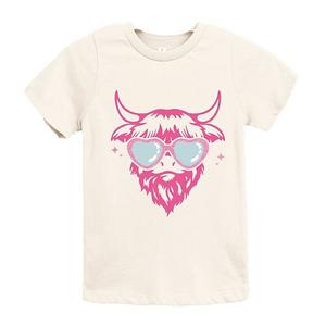 Футболка с принтом Cow heart glasses glitter The Juniper Shop, Cream