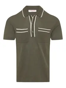 Рубашка-поло Keeling с трикотажными вставками Orlebar Brown, зеленый