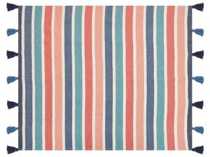 Мягкое одеяло Beliani SENBUK, синий - красный - белый - текстиль - 130 x 1 x 150 см