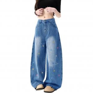 NEVER RULE Джинсы Unisex Blue Moderate Distressed Style