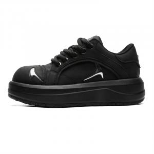 Ignition Slip Resistant Waterproof Height Increasing Low top Skateboard Shoes Unisex Black