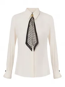 Рубашка с воротником-шейным платком Elisabetta Franchi, нейтральный