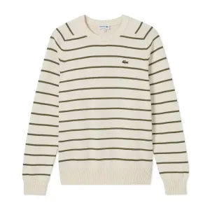 Джемпер из хлопка в полоску с нашивкой с логотипом LACOSTE, синий