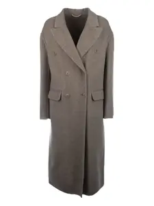 Двубортное шерстяное пальто Ermanno Scervino, коричневый