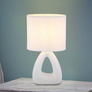 Настольная лампа Globo Lighting Triangle, текстурированная ткань / керамогранит - 1-пламенный - белый