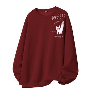 Свитшот Unisex Crew Neck Moderate Heavyweight HUANQIU, burgundy