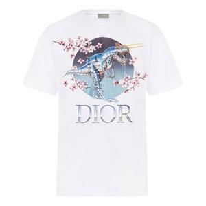 Футболка men's x sorayama crossover sakura dragon printing short sleeve white Dior, белый
