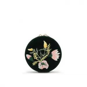 Зеленая бархатная дорожная шкатулка для драгоценностей Zoe на молнии Wolf, темно-зеленый