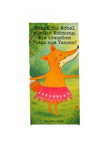 Mr. & Mrs. Panda Пляжное полотенце с изображением лисы-балерины и надписью, выполненное в бирюзовых пастельных тонах