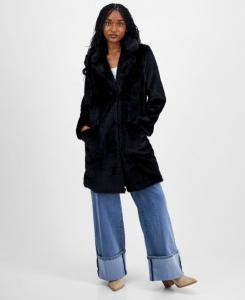 Детское пальто-ходунки с воротником-стойкой и отделкой из искусственного меха CoffeeShop, Black