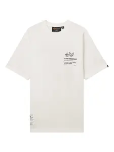 Футболка с графичным принтом и логотипом Alpha Industries, белый