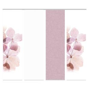 Раздвижная штора Home Wohnideen Bonita, ткань - 60 x 245 см - розэ - набор из 4 шт.