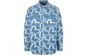 Рубашка мужская джинсовая синяя Evisu, синий