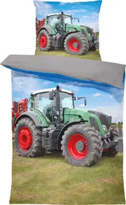 Комплект постельного белья 135х200 см и пододеяльник 80х80 см из микрофибры с современной фотопечатью, цвет: тракторно-серый, размер: комплект из 4 предметов 135х200 см One-Home