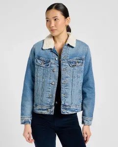 Женская джинсовая куртка шерпа синего цвета Lee