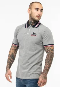 Рубашка-Поло schmale passform occumster Lonsdale, Marl Grey Navy Red